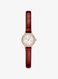 Micro Melissa Pav&eacute; Rose Gold-Tone and Crocodile Embossed Leather Watch