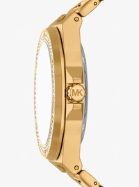Oversized Lennox Pav&eacute; Gold-Tone Watch