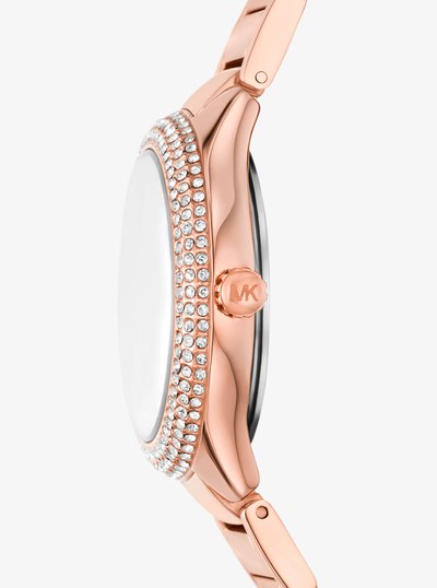 Mini Sylvia Pav&eacute; Rose Gold-Tone Watch and Bracelet Gift Set in ROSE GOLD | Michael Kors