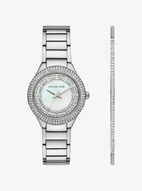 Mini Sylvia Pav&eacute; Silver-Tone Watch and Bracelet Gift Set