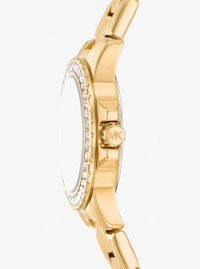 Petite Everest Gold-Tone Watch and Pav&eacute; Bangle Jewelry Gift Set