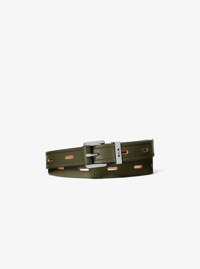 Cutout Leather Blend Belt