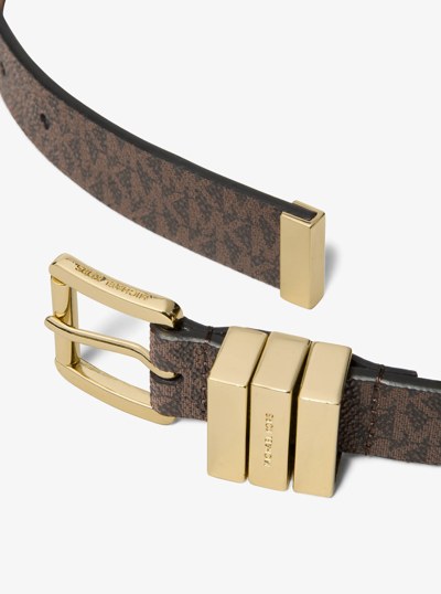 Signature Logo Belt in BROWN | Michael Kors