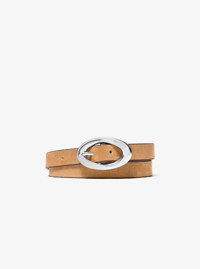 Oval Buckle Suede Belt