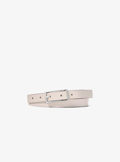 Reversible Signature Logo and Leather Belt in VANILLA | Michael Kors
