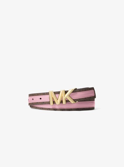 Signature Logo and Leather Belt in LT BOUQUET | Michael Kors