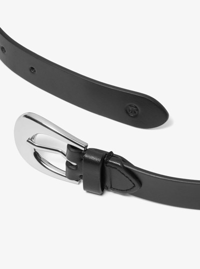 Burnished Leather Belt in BLACK | Michael Kors