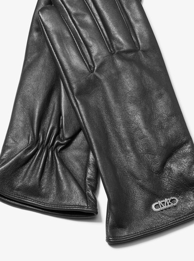 Leather Gloves in BLACK | Michael Kors