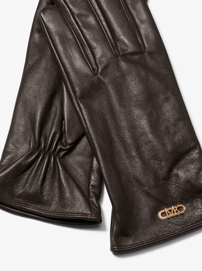 Leather Gloves in CHOCOLATE | Michael Kors