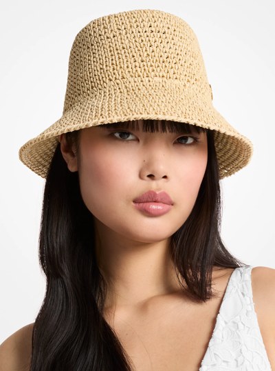 Crocheted Bucket Hat in NATURAL | Michael Kors
