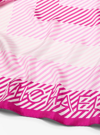 Striped Silk Scarf in RASPBERRY | Michael Kors
