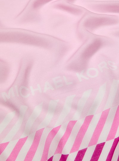 Striped Modal Blend Scarf in RASPBERRY | Michael Kors