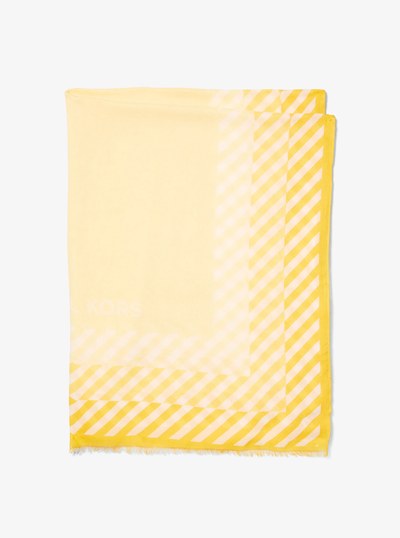 Striped Modal Blend Scarf in LEMON | Michael Kors