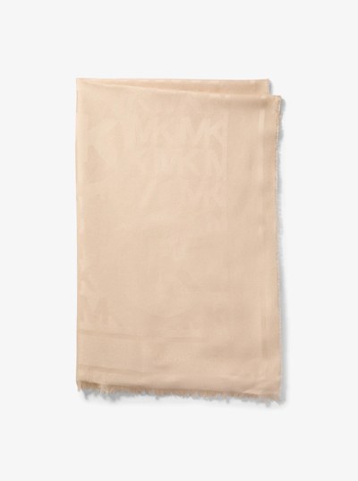 Logo Jacquard Scarf in LT CREAM | Michael Kors