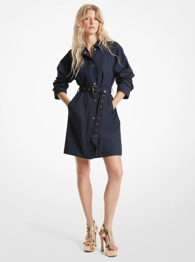 Cotton Twill Trench Coat in MIDNIGHTBLUE | Michael Kors