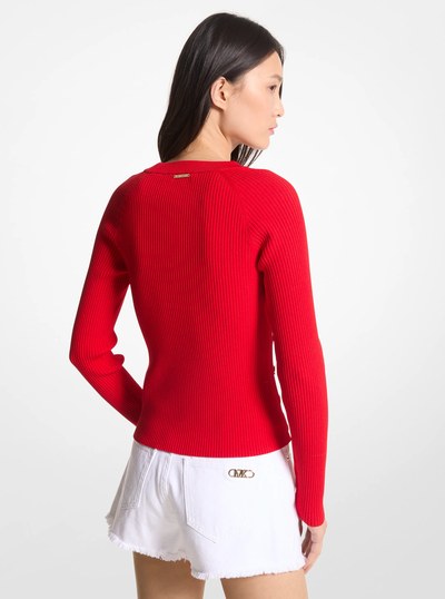 Ribbed Stretch Viscose Sweater