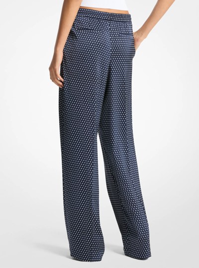 Polka Dot Satin Pants in MIDNIGHTBLUE | Michael Kors