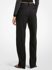 Pantal&oacute;n de sarga el&aacute;stico plisado de mezcla de lana