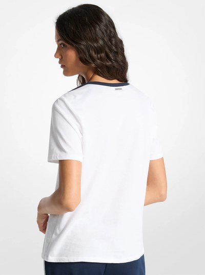 Graphic Cotton Jersey T-Shirt in MIDNIGHTBLUE | Michael Kors