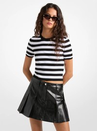 Striped Ribbed Stretch Knit Shirt