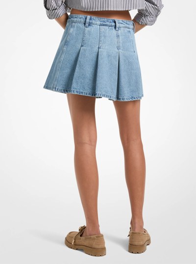 Mini-jupe pliss&eacute;e en denim in D&Eacute;LAV&Eacute; HORIZON | Michael Kors