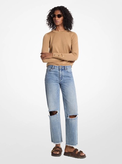 Merino Wool Sweater in DARK CAMEL | Michael Kors