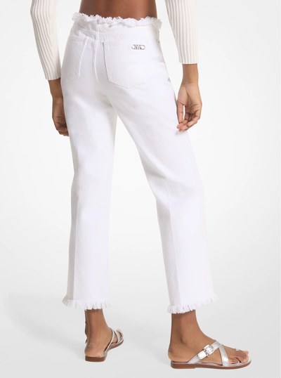 Frayed Denim Cropped Jeans
