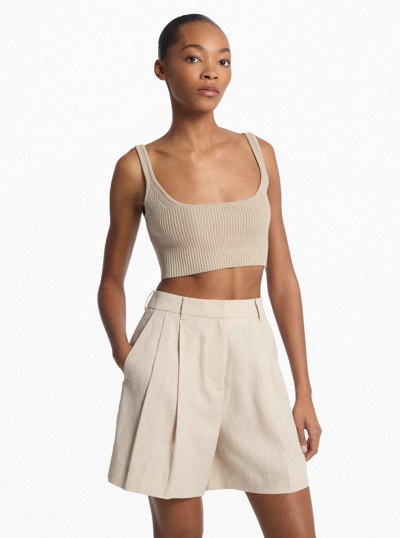 Ribbed Stretch Cotton Tank Top