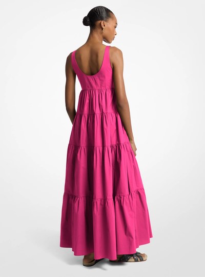 Stretch Cotton Tiered Dress