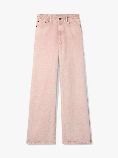 Garment-Dyed Wide Leg Jean in ROSEWATER | Michael Kors