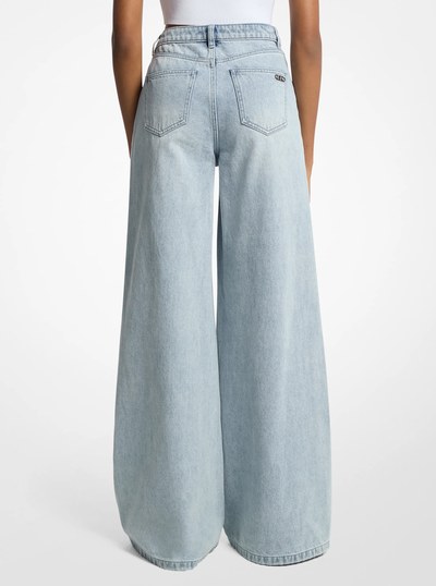 Denim Wide-Leg Jeans in BLUE HAZE WASH | Michael Kors