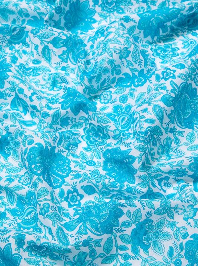 Floral Print Cotton Scarf in MILOS BLUE | Michael Kors