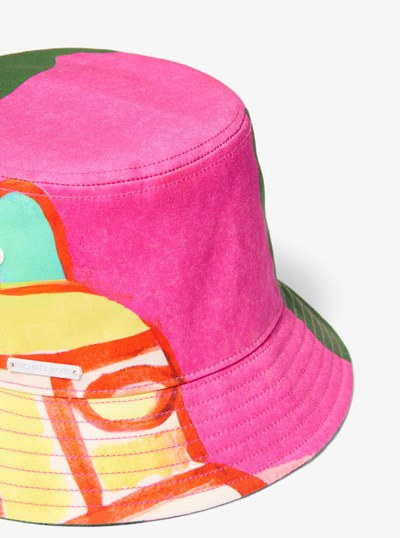 Michael Kors X Christina Zimpel Cotton Twill Bucket Hat in WHITE | Michael Kors
