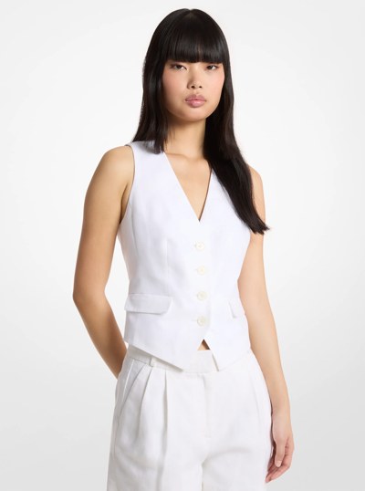 Linen and Cotton Vest in WHITE | Michael Kors