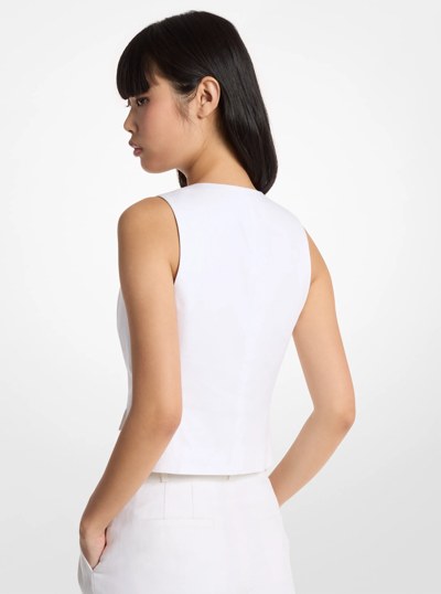 Linen and Cotton Vest in WHITE | Michael Kors