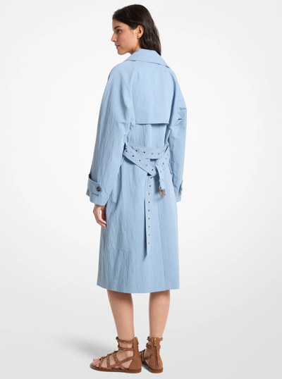 Oversized Washed Cotton and Nylon Trench Coat in CHAMBRAY | Michael Kors