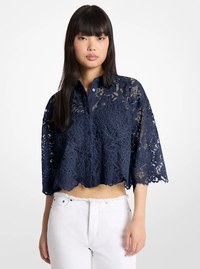 Corded Floral Lace Cropped Blouse