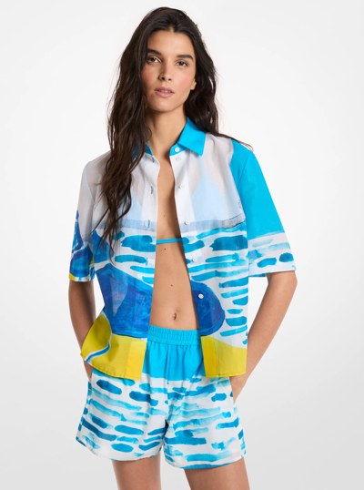 Michael Kors X Christina Zimpel Cotton Lawn Shirt in WHITE | Michael Kors