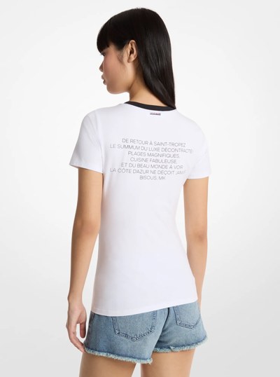 St. Tropez Stretch Cotton T-Shirt in WHITE | Michael Kors