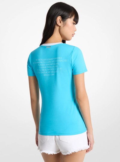 St. Tropez Stretch Cotton T-Shirt in MILOS BLUE | Michael Kors
