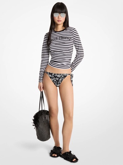 St. Tropez Striped Cotton T-Shirt in BLACK/WHITE | Michael Kors