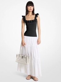 Ruffled Stretch Viscose Tank Top
