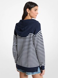 Hoodie ray&eacute; en laine avec lacets