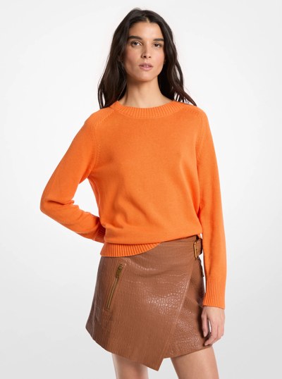 Wool and Cotton Sweater in ORANGE SORBET | Michael Kors