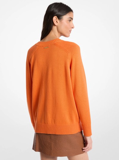 Wool and Cotton Sweater in ORANGE SORBET | Michael Kors