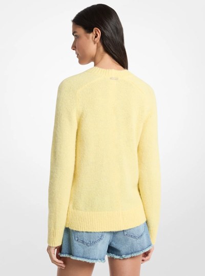 Nylon and Alpaca Blend Sweater in LEMON | Michael Kors