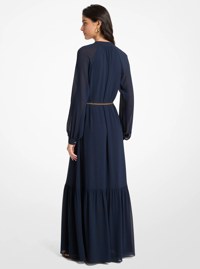 Belted Georgette Maxi Dress