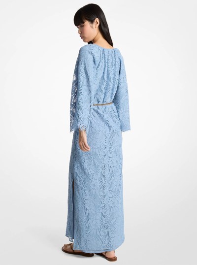 Corded Floral Lace Caftan in CHAMBRAY | Michael Kors