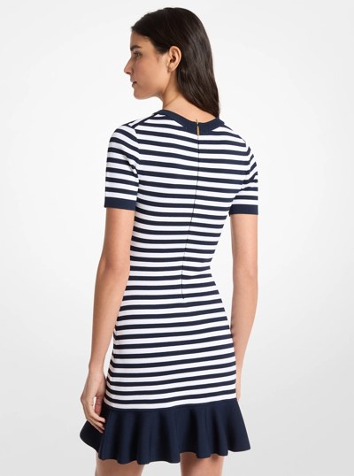 Striped Stretch Viscose Flared Dress
