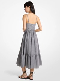 Robe mi-longue en coton vichy